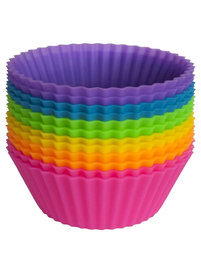 12-Piece Muffin Cup Cake Mould Set Multicolour - Image 1